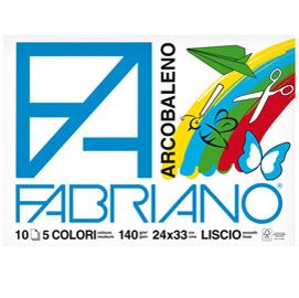 ALBUM ARCOBALENO (24X33CM FG 10 140GR 5 COLORI FABRIANO