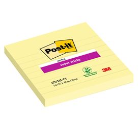 Blocco 70fg. Post-it® Super Sticky Giallo Canary 101x101mm a righe 675-SS3CY-EU