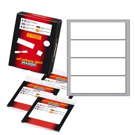 Etichetta adesiva bianca 110x34mm (10fogli x 4etichette Markin