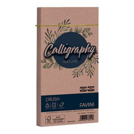 25 buste Calligraphy Nature CRUSH 120gr 110x220mm mandorla FAVINI