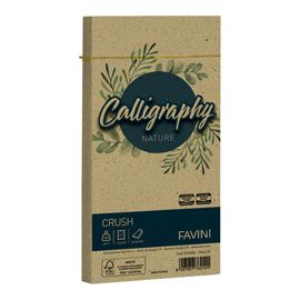 25 buste Calligraphy Nature CRUSH 120gr 110x220mm oliva FAVINI