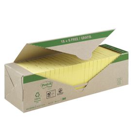 VALUE PACK 24 BLOCCO 100fg Post-it® CARTA RICICLATA GIALLO 76X76MM 654-RYP24