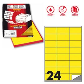 Etichetta adesiva C/500 giallo fluo 100fg A4 70x36mm (24et/fg Markin