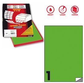 Etichetta adesiva C/503 verde fluo 100fg A4 210x297mm (1et/fg Markin