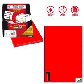 Etichetta adesiva C/503 rosso fluo 100fg A4 210x297mm (1et/fg Markin