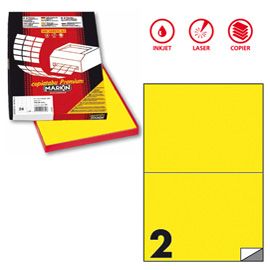 Etichetta adesiva C/509 giallo fluo 100fg A4 210x148,5mm (2et/fg Markin