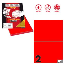 Etichetta adesiva C/509 rosso fluo 100fg A4 210x148,5mm (2et/fg Markin