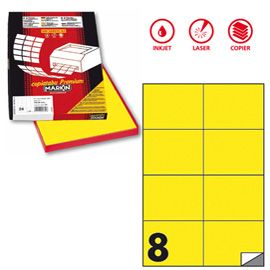 Etichetta adesiva C/512 giallo fluo 100fg A4 105x74,25mm (8et/fg Markin