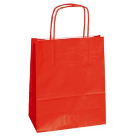 25 shoppers carta kraft 14x9x21cm twisted rosso