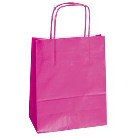 25 shoppers carta kraft 14x9x21cm twisted magenta