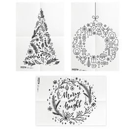 Set 3 stencil su foglio A2 a tema ''NATALE'' Securit