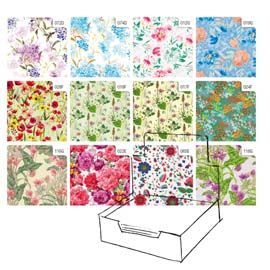 Scatola 100fg carta regalo Raso Fiori 70x100cm Rex Sadoch