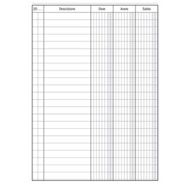 Registro Dare-Avere-Saldo 96pag. 17x12cm DU133300000 Data Ufficio