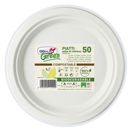 50 Piatti frutta D170mm BIODEGRADABILI Dopla Green art.7758