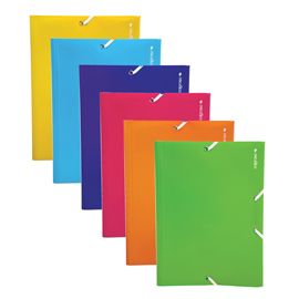 Cartella 3L con elastico Colorosa in PP col.ass. A4