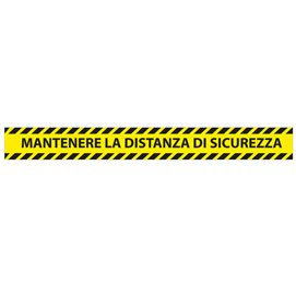Conf. 5 adesivi da terra L90xH10cm ''MANTENERE LA DISTANZA DI SICUREZZA''
