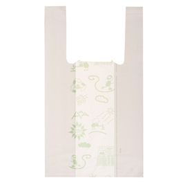 Scatola 500 Shoppers bianchi MINI 15mic 22x40CM 6,5+6,5cm Mater-Bi