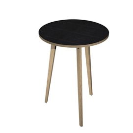 Tavolo alto tondo D80xH105cm Rovere/Nero venato Woody
