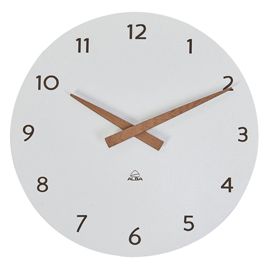 Orologio da parete D30cm bianco/legno HorMilena Alba