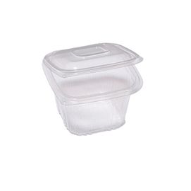 Pack 50 contenitori in PP coperchio incernierato 12x12cm H7,5cm Europack QC0-500