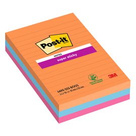 Cf. 3pz blocco 90fg. Post-it® Super Sticky RIGHE 101x152mm 4690-3SS-BOOS Boost