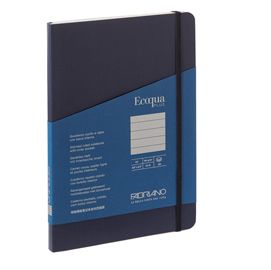 Taccuino c/elastico Ecoqua Plus cucito f.to A5 80 fg. righe blu scuro Fabriano