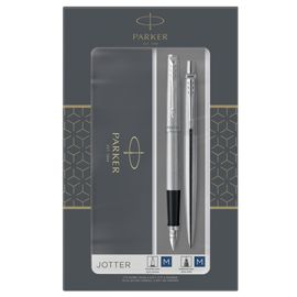 Gift Set DUO Jotter stainless steel CT sfera+stilografica M Parker