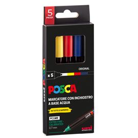 Astuccio 4 marcatore Uni Posca PC5M p.media 1,8-2,5mm col.ass. original UNI