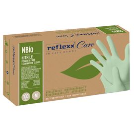 Conf 100 Guanti in nitrile bio tg M verde pastello Reflexx
