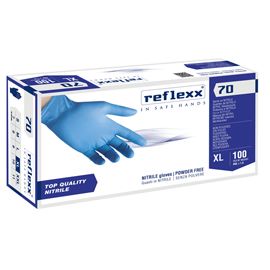 Conf 100 Guanti In Nitrile R70 tg XL Senza Polvere azzurro Reflexx