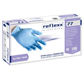 Conf 100 Guanti In Nitrile R77100 taglia M azzurri Reflexx