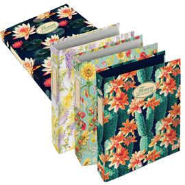 Raccoglitore a 4 anelli Pigna Nature Flowers 18,5x22cm anelli 30mm