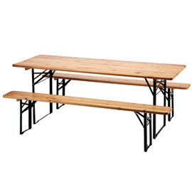 Set birra rettangolare pieghevole legno - set 3 elementi