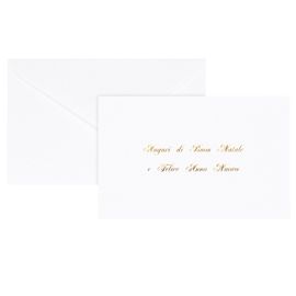 Biglietto Natale semplice c/busta e stampa in oro 9x14cm bianco Sadoch