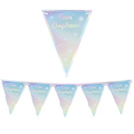 Festone bandiere Buon Compleanno Soft Rainbow lungh.3mt Big Party