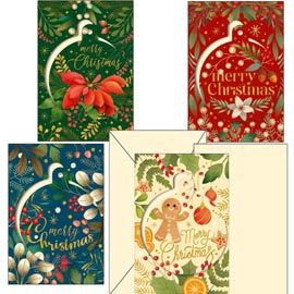 Biglietto auguri Natale c/applicazione in fantasie assortite Kartos