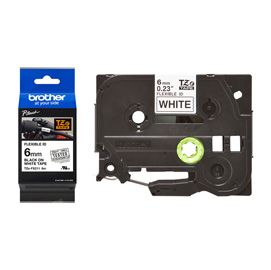 NASTRO LAM. FLESSIBILE TZE-FX221 6MMx8MT NERO/BIANCO