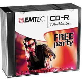 CD-R EMTEC 80MIN/700MB 52X SLIM CASE (kit 10pz