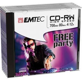 CD-RW EMTEC RW 80MIN/700MB 4-12x JEWEL CASE (kit 5pz