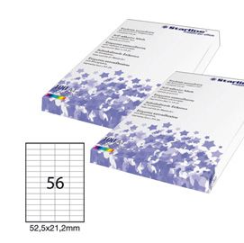 Etichetta adesiva bianca 100fg A4 52,5x21,2mm (56et/fg STARLINE